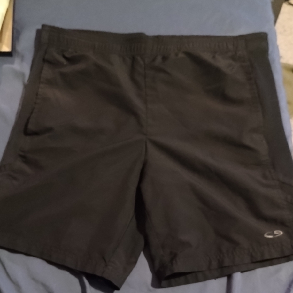 Champion Black Logo Athletic Shorts